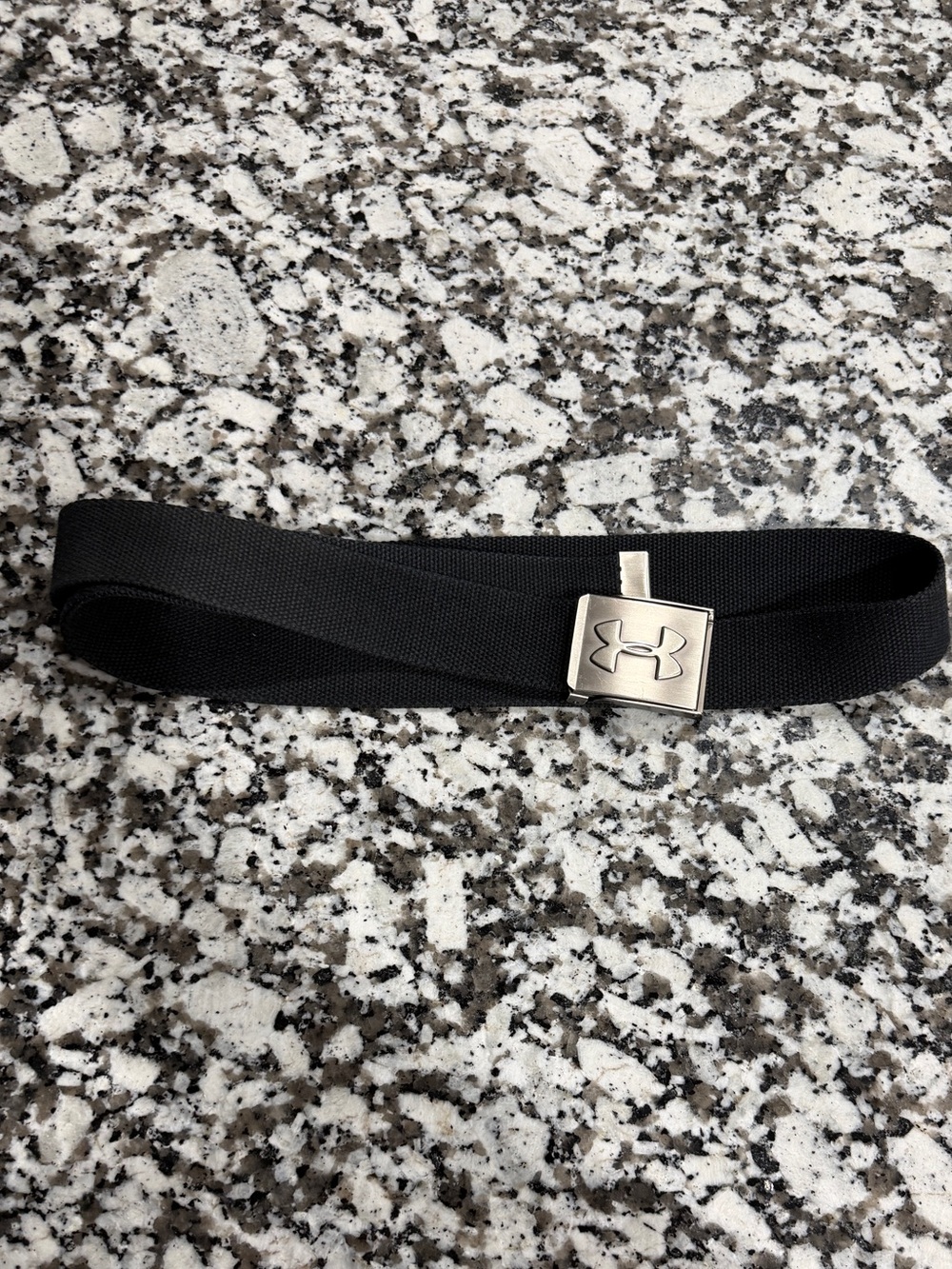 Under Armour Black Webbing Belt with Silver Buckle